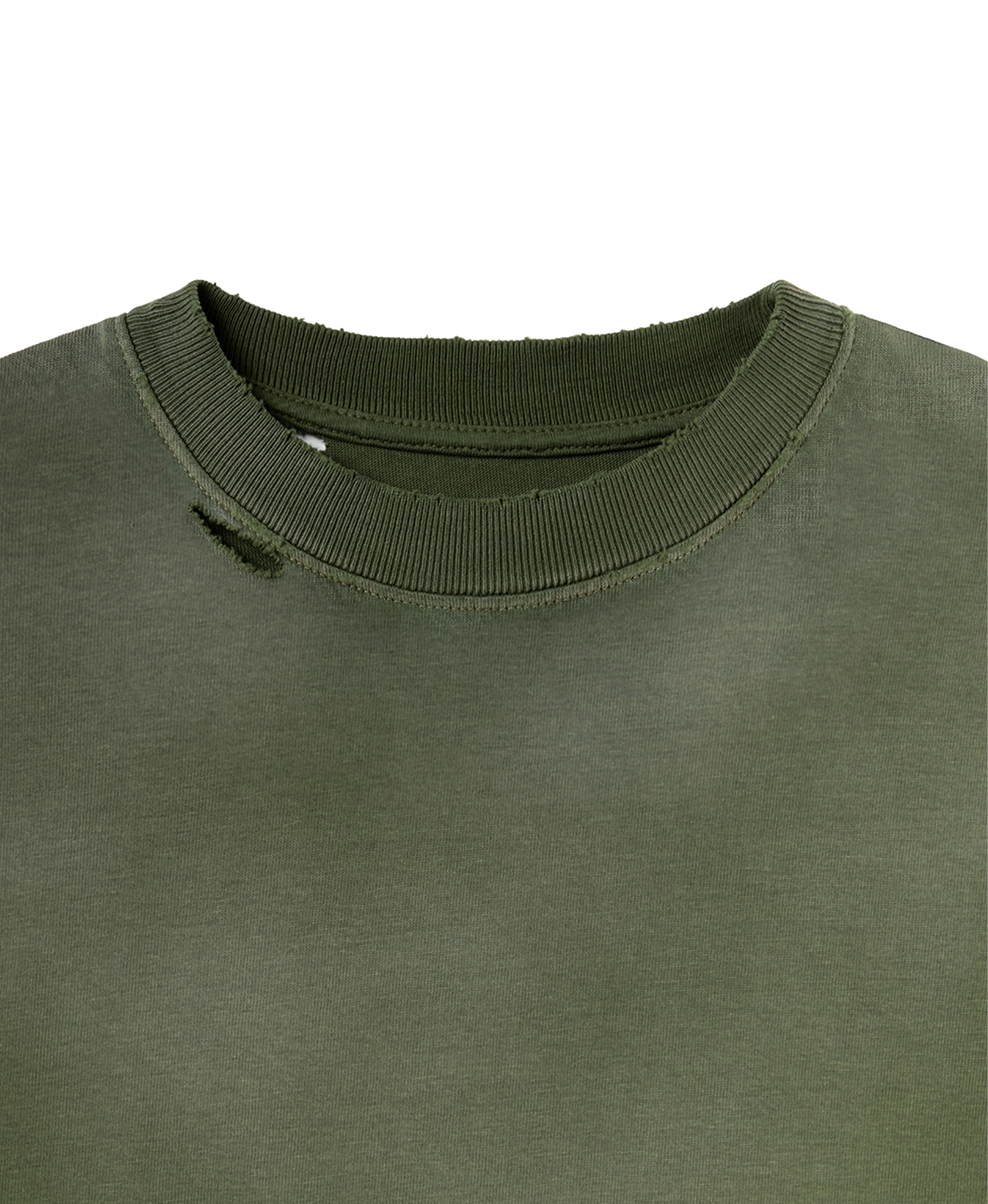 300 GSM 'Faded Olive' Distressed T-Shirt