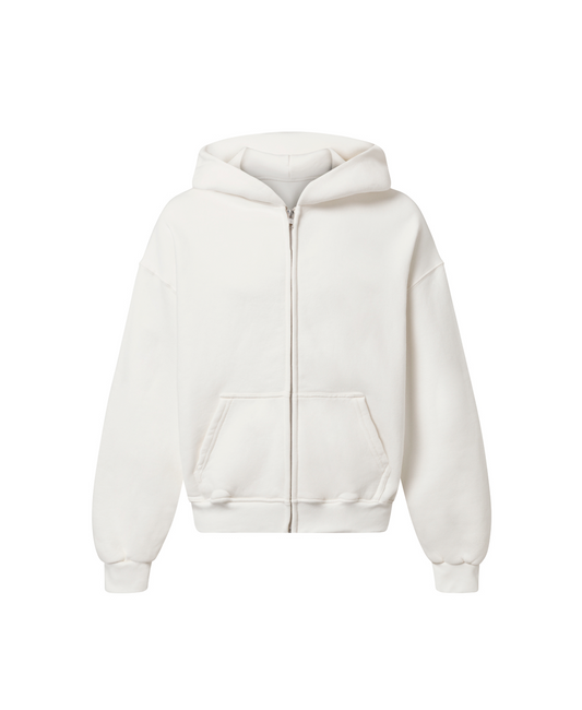 450 GSM 'Bone White' Zipper