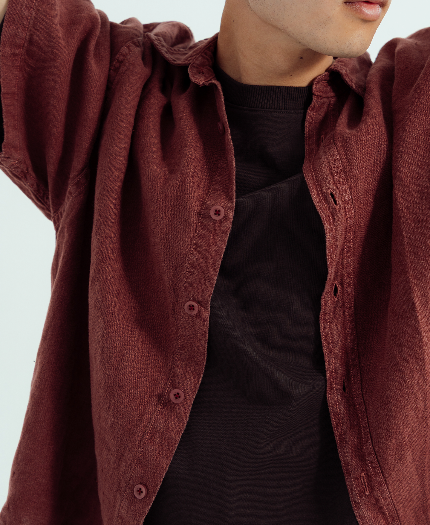 'Chocolate' Linen Shirt