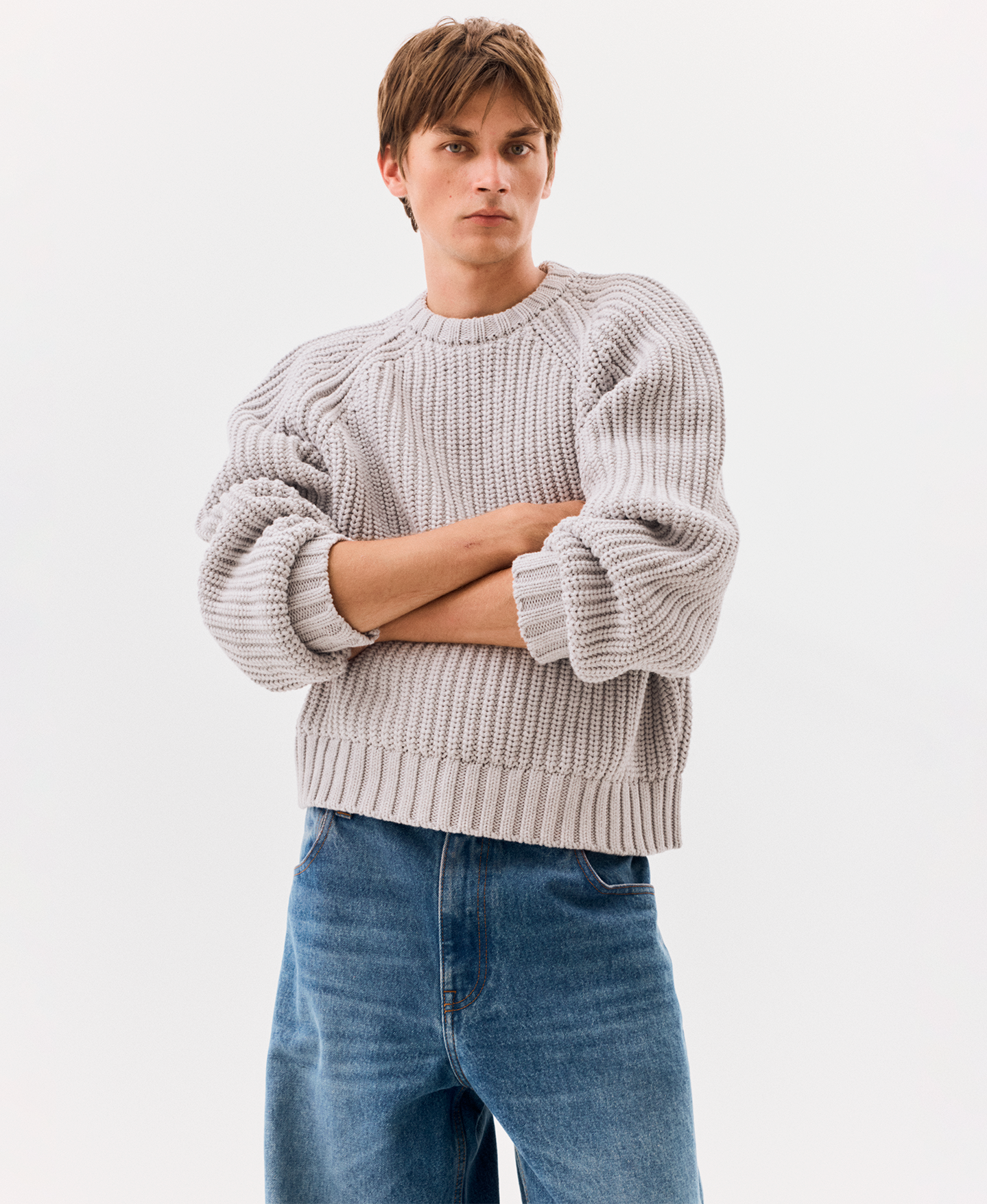 3 Gauge 'Light Heather Gray' Knit