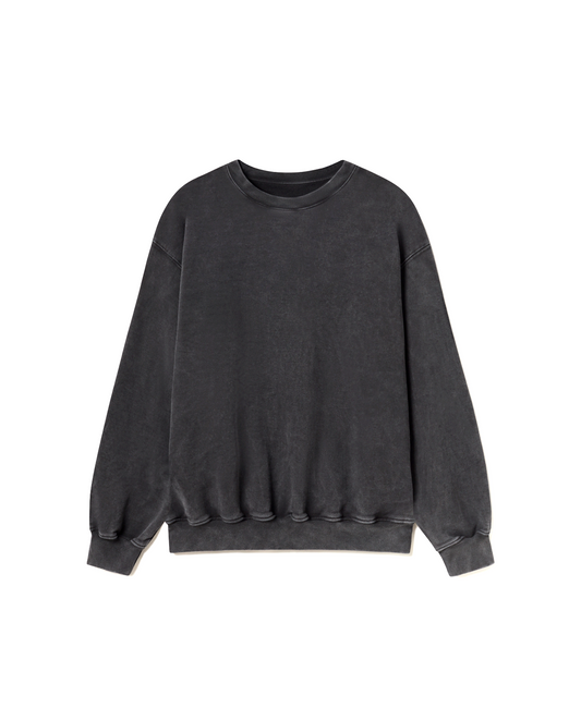 600 GSM 'Vintage Black' Crewneck