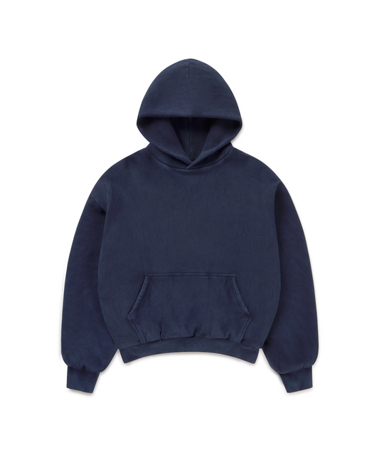 1000 GSM 'Vintage Navy Blue' Double Hoodie