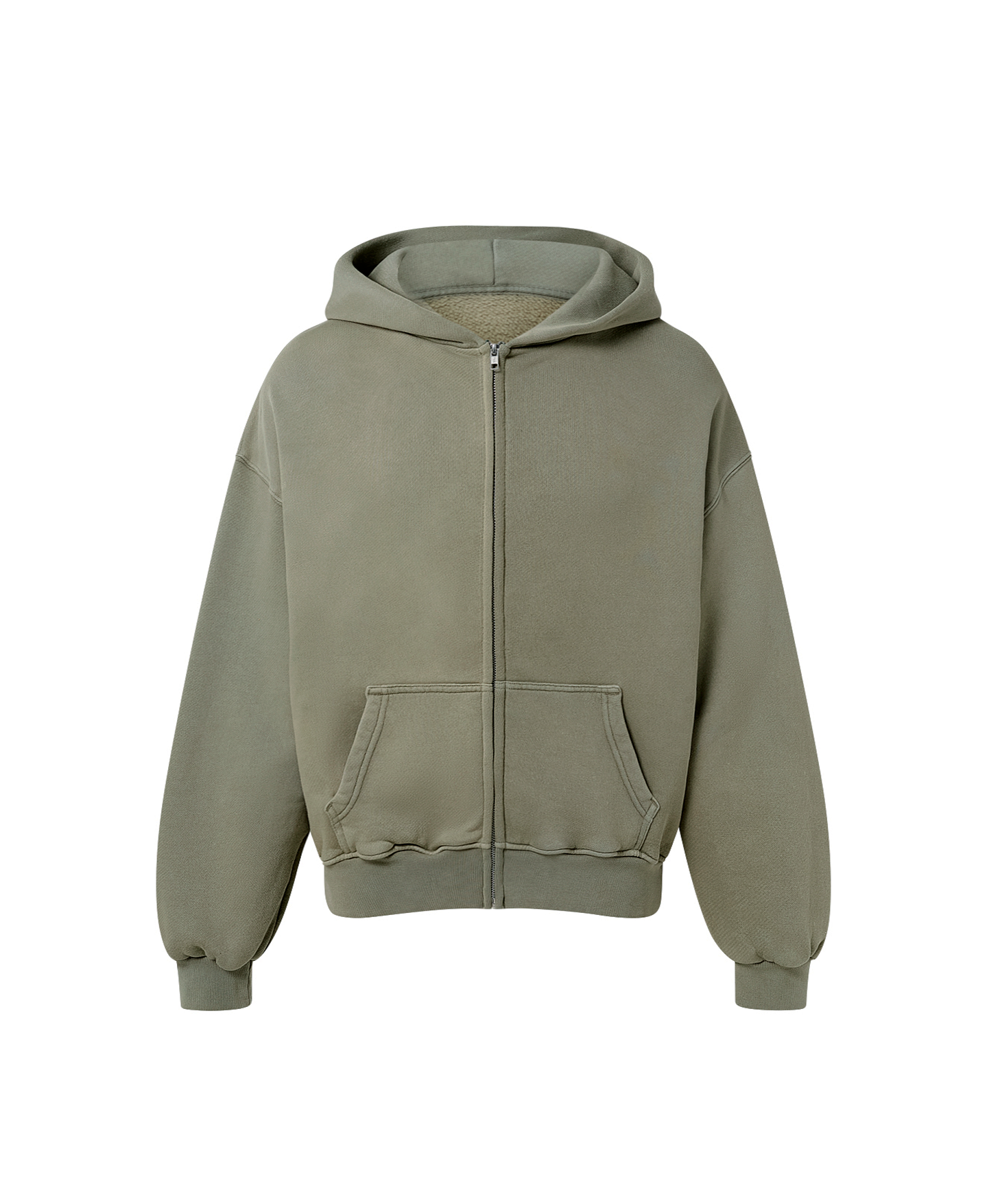 450 GSM 'Vintage Olive' Zipper