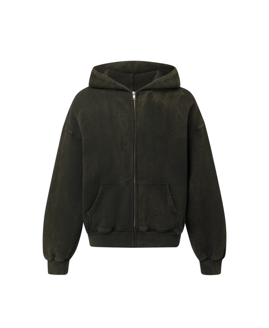 450 GSM ‘Bleach Black’ Zipper
