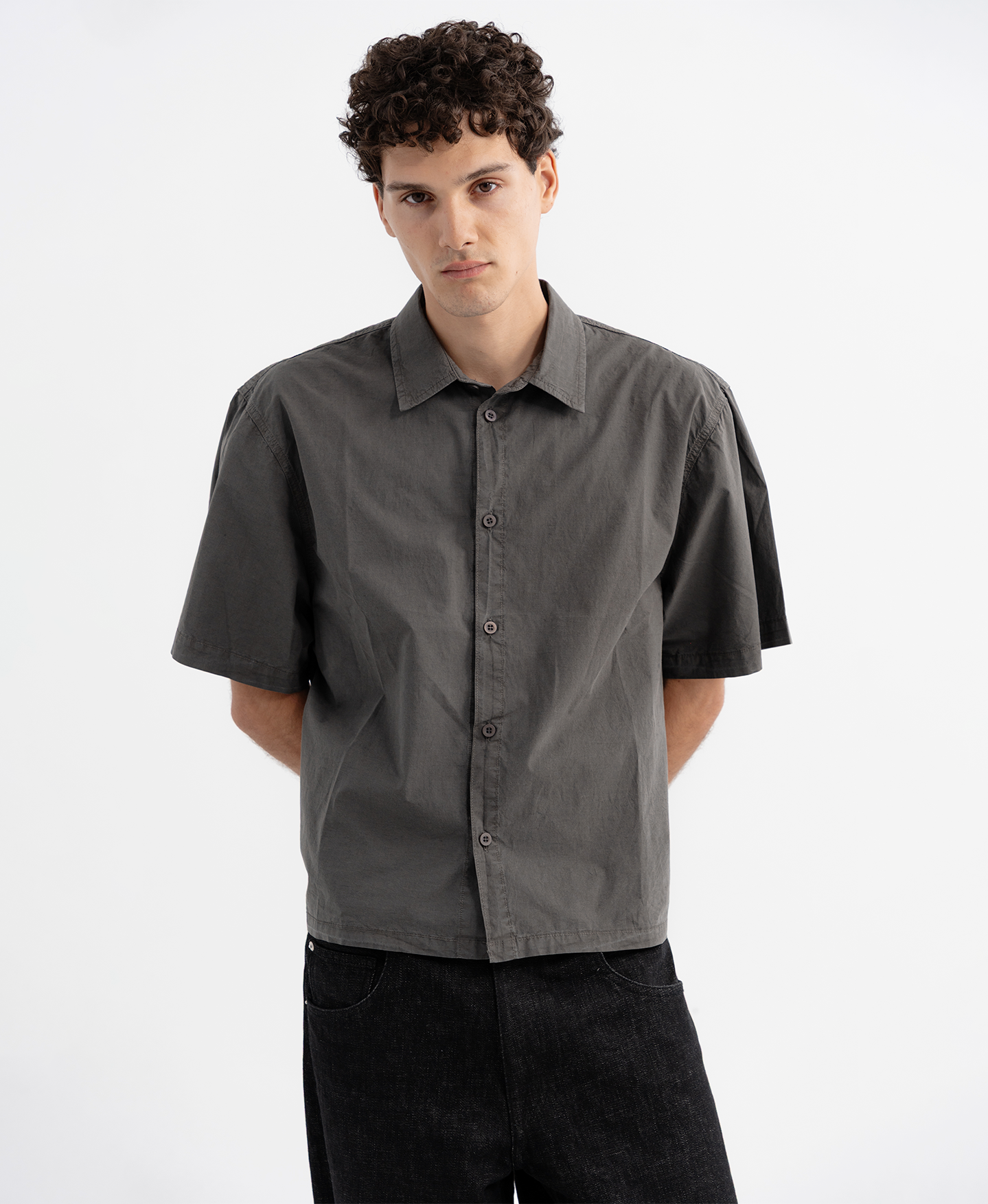 'Jet Black' Poplin Shirt