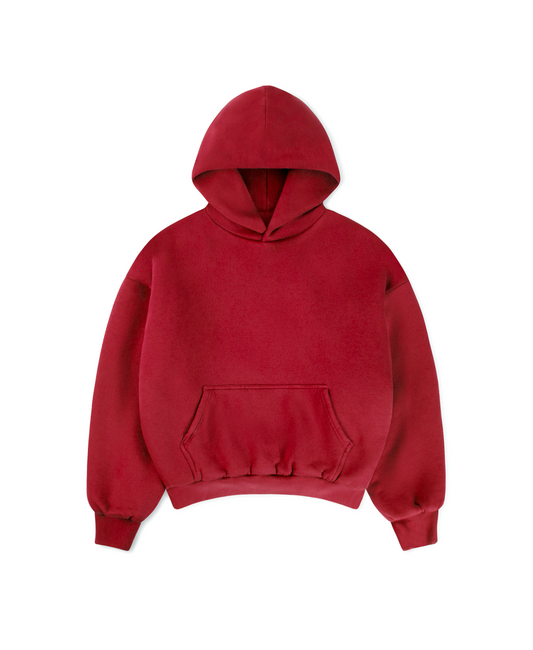 1000 GSM 'Dark Red' Double Hoodie