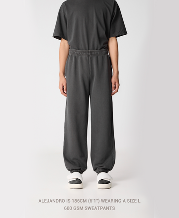 600 GSM 'Jet Black' Sweatpants