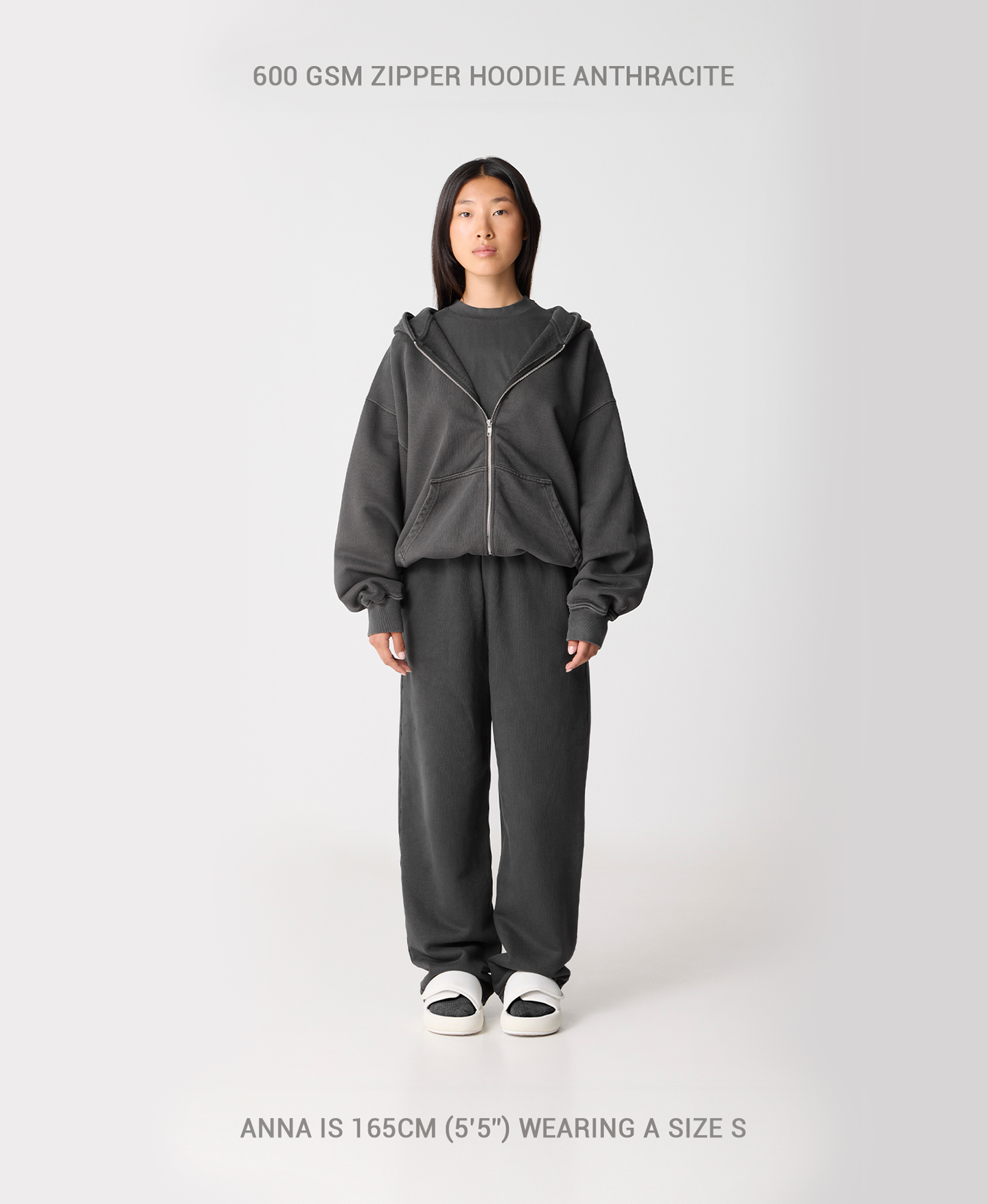 600 GSM 'Vintage Gray' Zipper