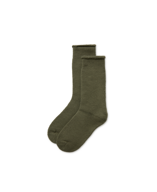 Boucle 'Army Olive' Socks