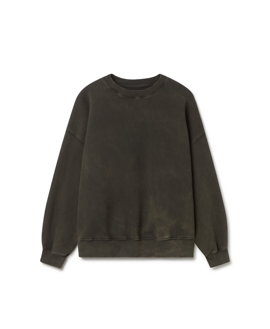 600 GSM 'Bleach Black' Crewneck