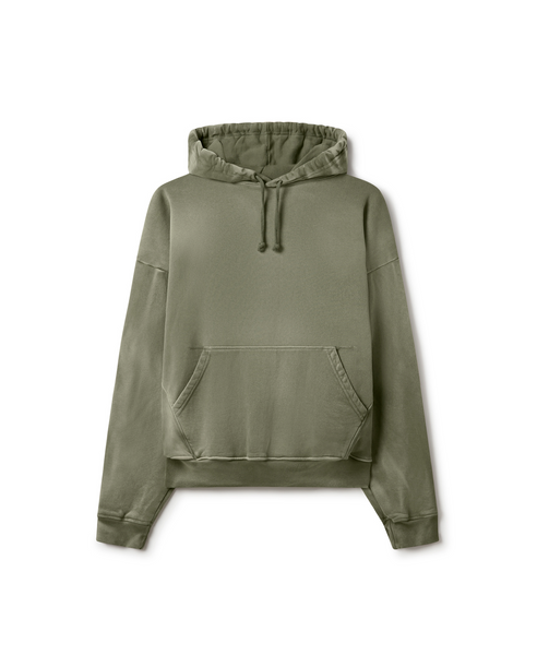 700 GSM Faded Olive Green Hoodie Velour Garments