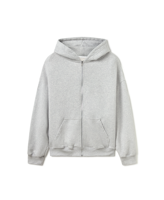 600 GSM 'Light Heather Gray' Zipper