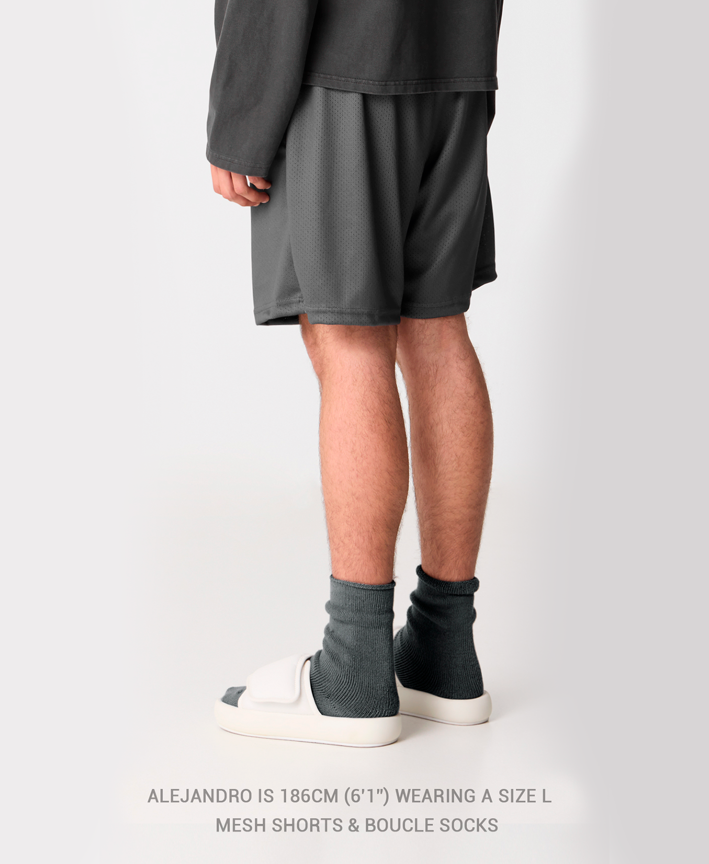 250 GSM 'Neutral Gray' Mesh Shorts