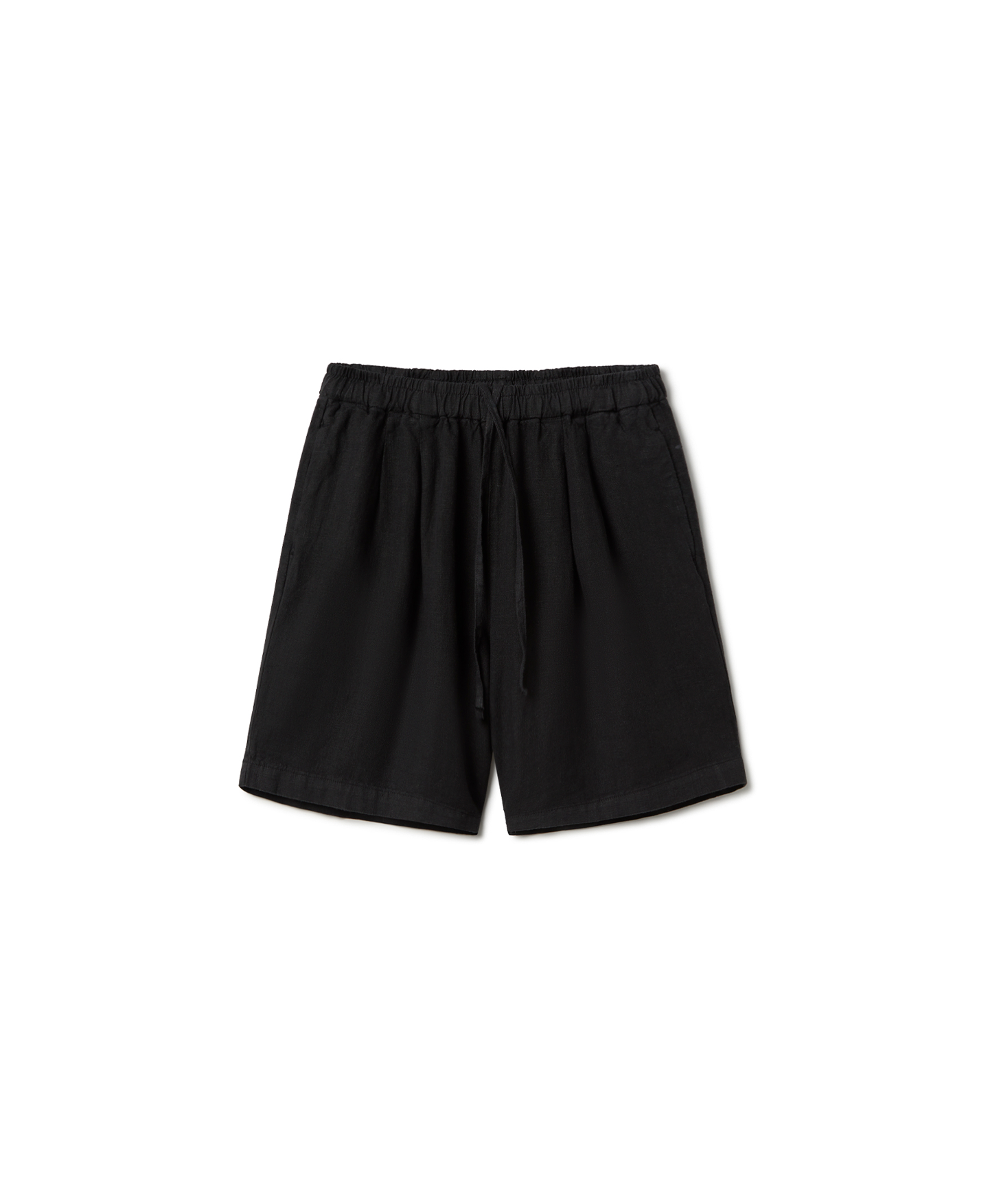 'Jet Black' Linen Short Pants