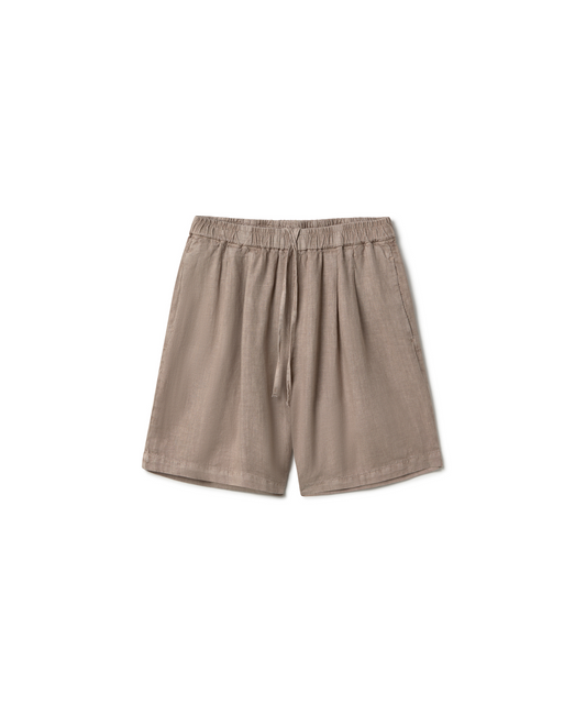 'Taupe' Linen Short Pants