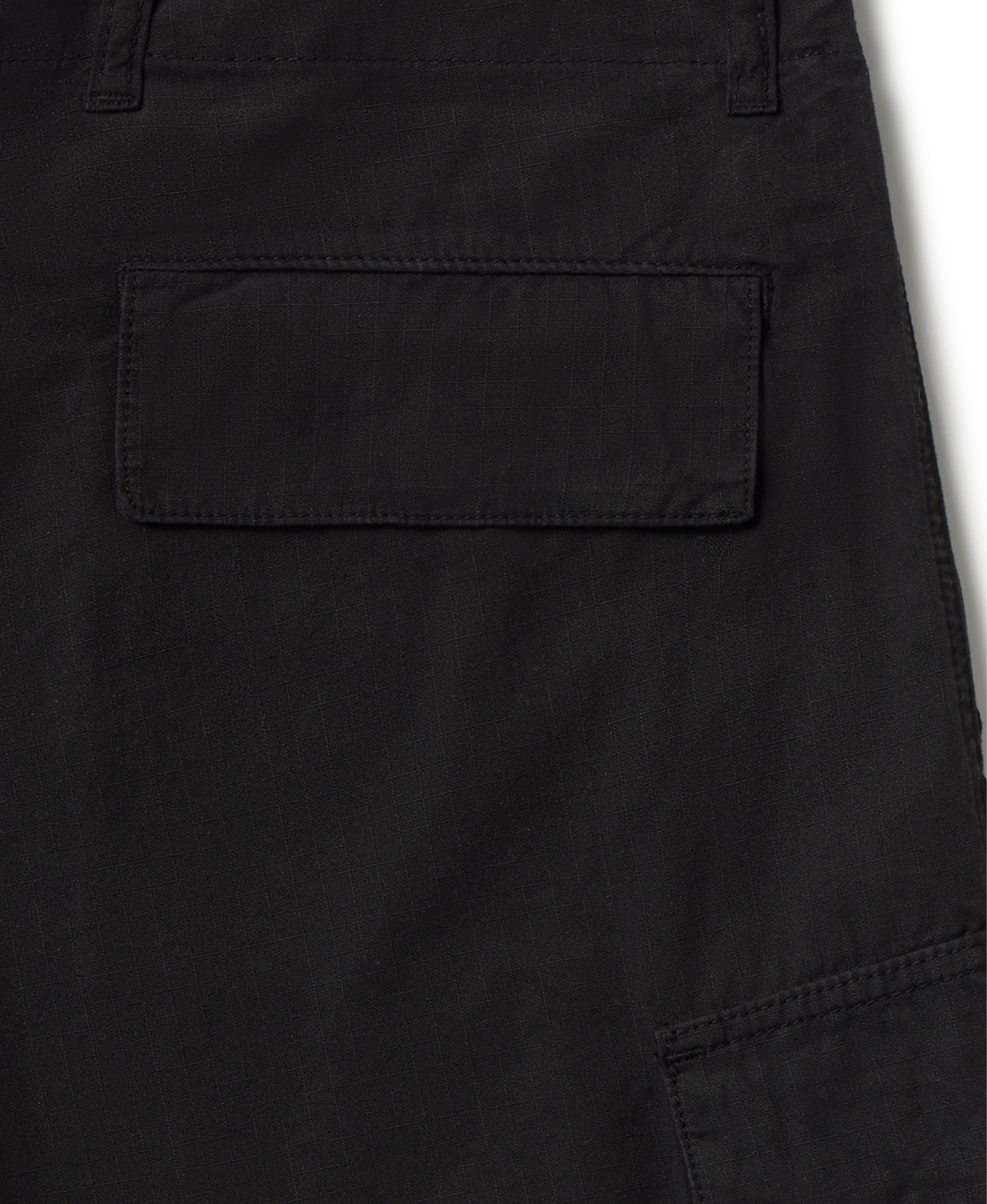 'Jet Black' Ripstop Short Cargo Pants