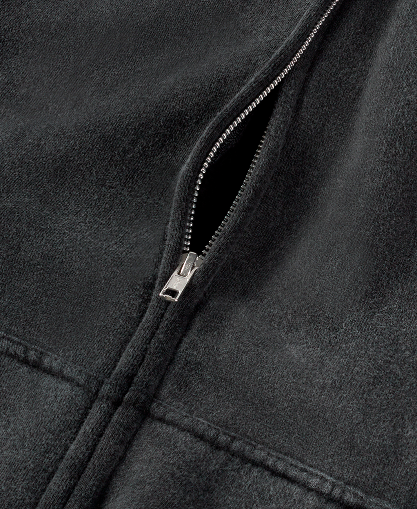 450 GSM ‘Vintage Black’ Zipper