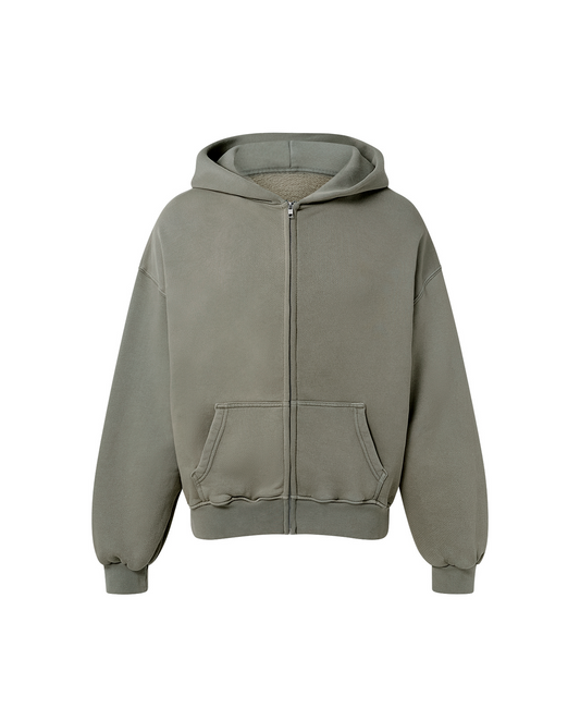 450 GSM 'Vintage Olive' Zipper