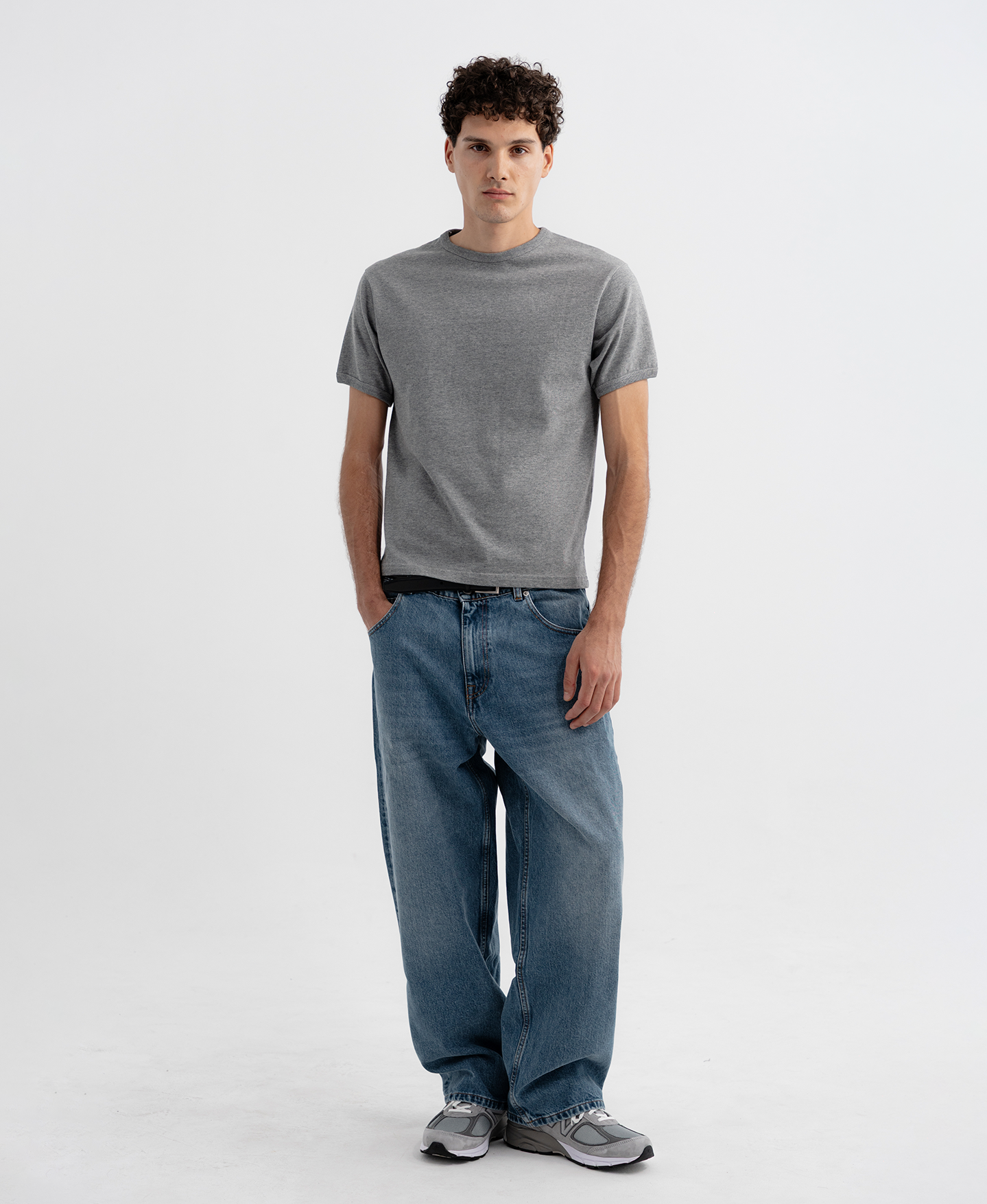 300 GSM 'Light Heather Gray' Slim Fit T-Shirt